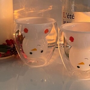 Double Layer Snowman Glass
