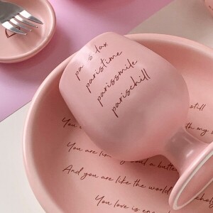 Pink Lettering Tableware