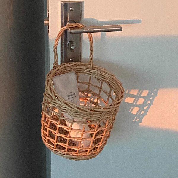 오브젠탈,Wood Woven Hanging Basket