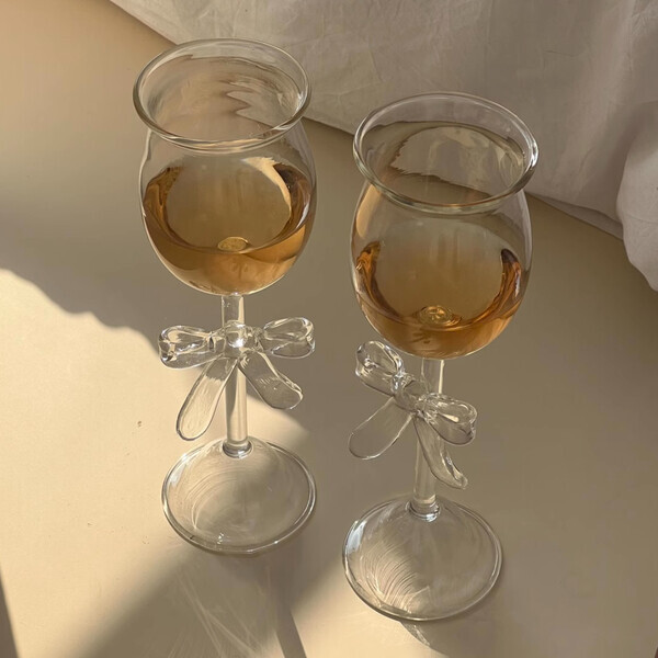 수공예 리본 글라스 와인잔