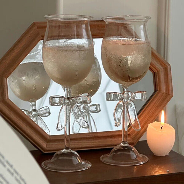 오브젠탈,수공예 리본 글라스 와인잔